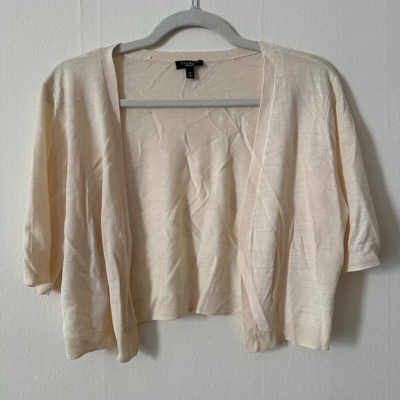 Vintage Talbots 100% Silk Cream Shrug, size M - Picture 1 of 6